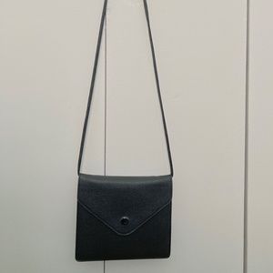 Cute Crossbody Black Leather Envelope Style Bag